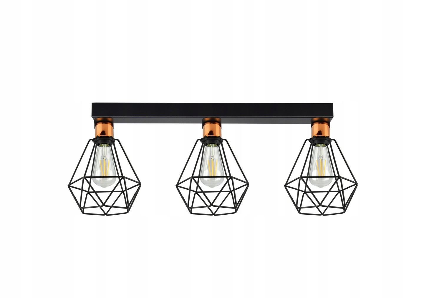 DECKENLEUCHTE EDISON II - Goldfarben/Schwarz, Metall (20/58/27cm) - kiki design