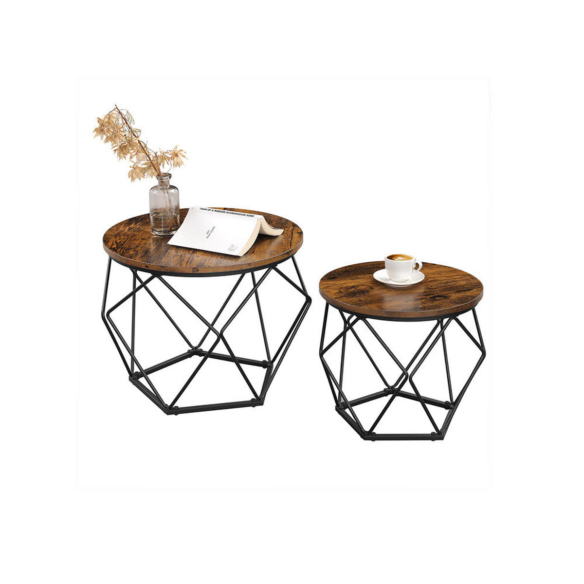 COUCHTISCH 2ER-SET - Braun, Holzwerkstoff (50/50/40cm) - Hansiro