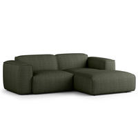ECKSOFA mit XL-Longchair - Schwarz/Grau, Kunststoff/Textil (260/171cm) - home24