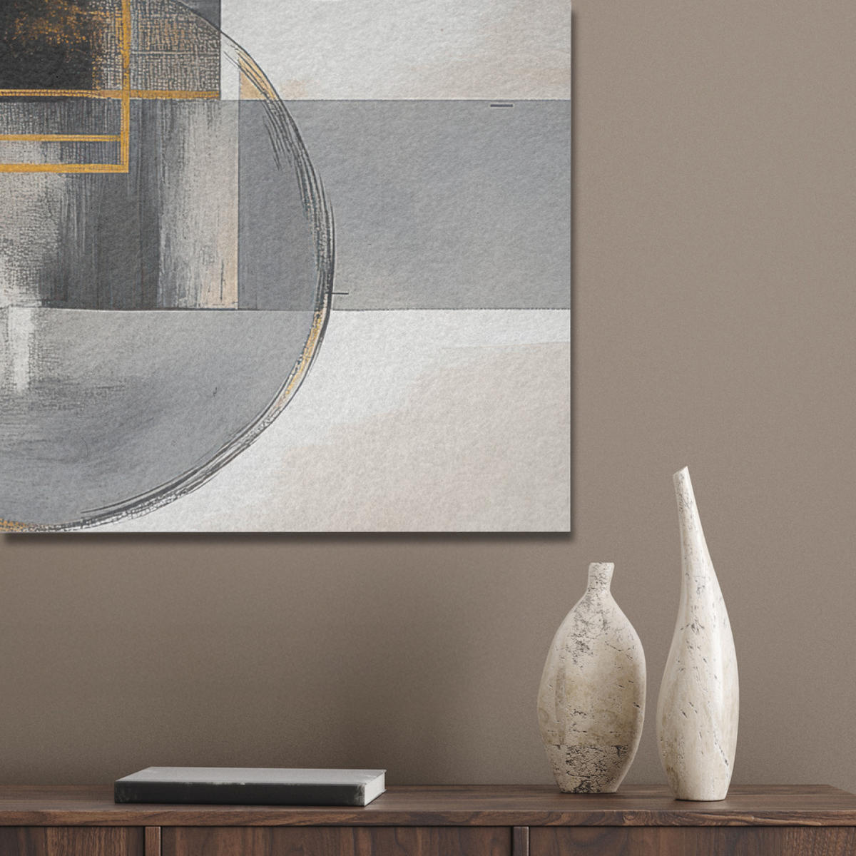 AKUSTIKPANEEL Abstrakt - Gold - Silber - Formen - Ästhetisch - Modern 100x70 cm - Goldfarben, Textil (100/0.9/70cm) - MuchoWow