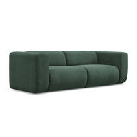 3-SITZER SOFA Chenille Stoff Grün - Schwarz/Grün, Kunststoff/Textil (228/70/89cm) - Makamii
