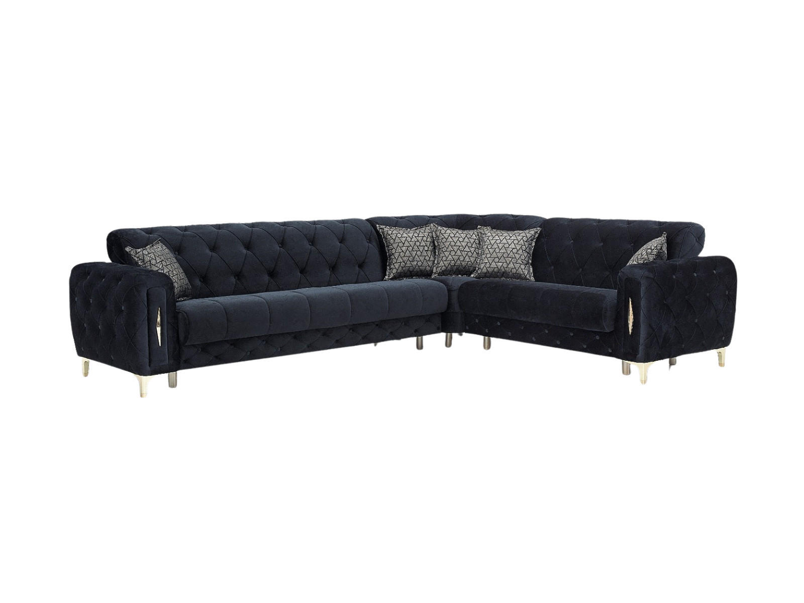 ECKSCHLAFSOFA Patna Schwarz - Langer Schenkel Links - Schwarz, Holzwerkstoff/Kunststoff (315/245cm) - Villa Möbel