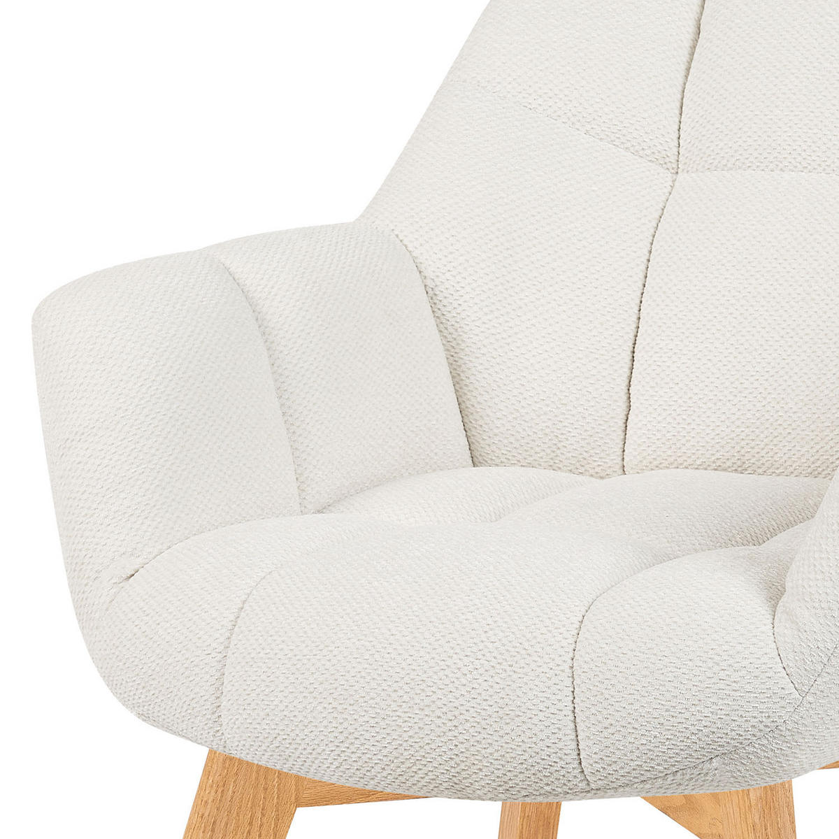 ESSZIMMERSTUHL Mika-Ava 2er-Set - Honigeiche/Creme, Eichenholz/Holz (65/81/66cm) - DUBI Möbel