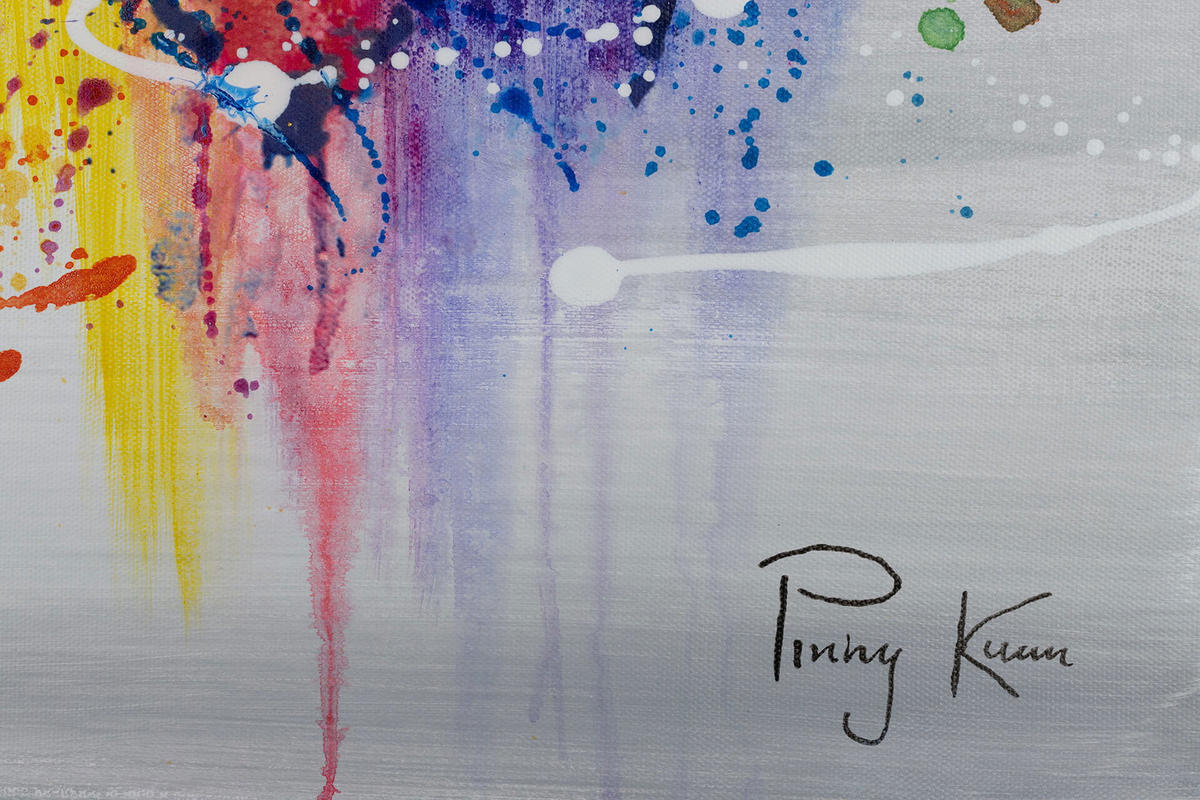 ACRYLBILD HANDGEMALT 120/60 cm - Multicolor/Grau, Holz/Textil (1.7/60cm) - KUNSTLOFT