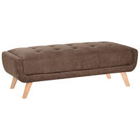 OTOMAN Látka Tmavě hnědý Habo - světle hnědá, textil (134/42/60cm) - Beliani