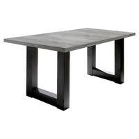 ESSTISCH ausziehbar Eila 7 140 x 90 x 75 Esszimmertisch Schwarzstahl/Beton - Hellgrau, Holz (140/90/75cm) - 58aufmkessel