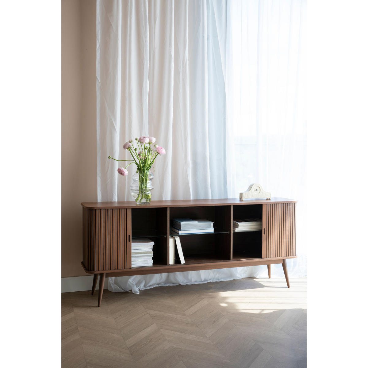 SIDEBOARD Barbier 180 Walnuss Braun - Braun, Holzwerkstoff (180/74.6/40cm) - Zuiver