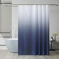 DUSCHVORHANG 180 x 200 cm Polyester Dunkelblau - Multicolor, Textil (180/200cm)