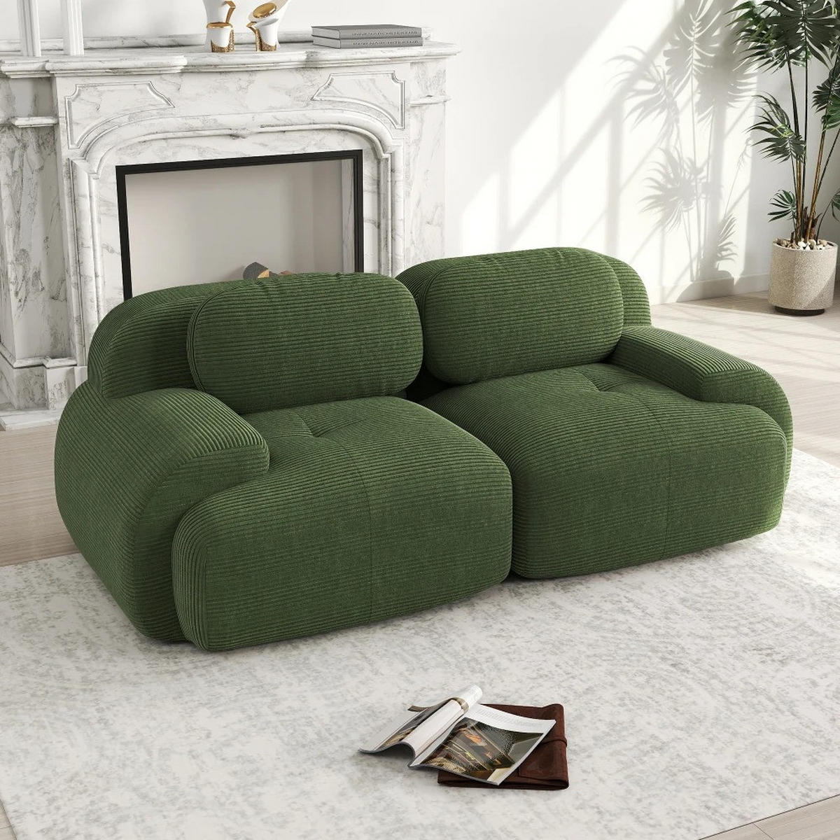SCHLAFSOFA 3-in-1 Klappsofa Blau, 1 Stück, mit Kissen - Grün, Textil (138/70/103cm) - Kaket