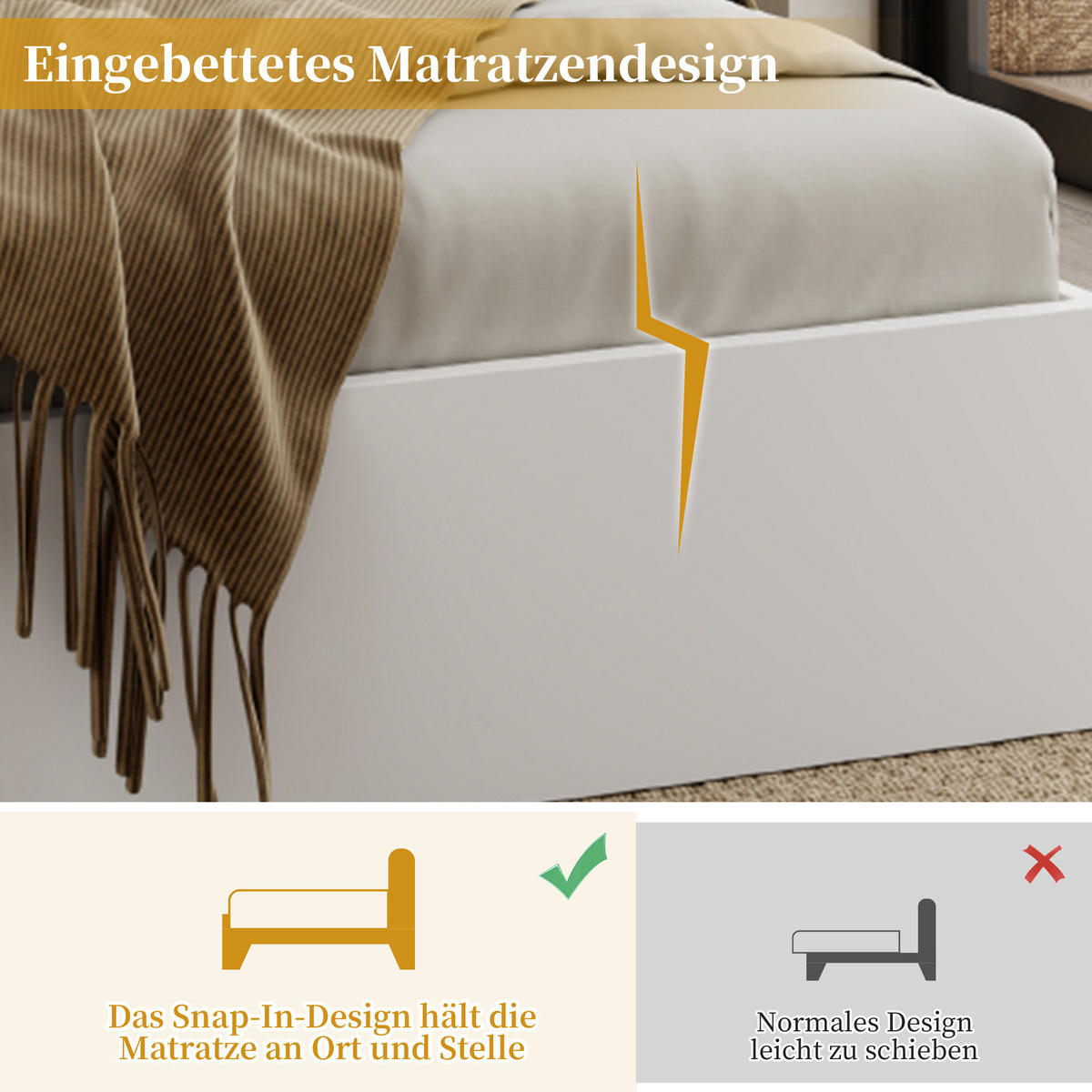 HOLZBETT 140x200 Doppelbett Lattenrost Nachttische Weiß - Weiß, Holzwerkstoff - FLIEKS