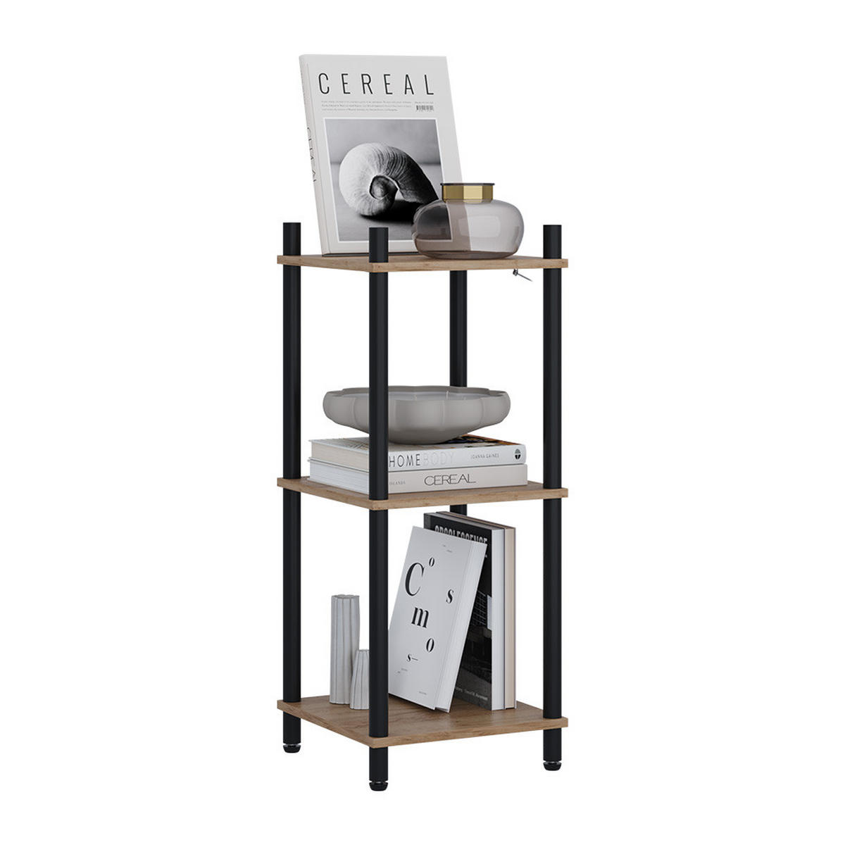 ROHOVÁ POLICE Bivio Zlatý dub power/antracit - medově dubová, kompozitní dřevo (30/72/30cm) - Vicco