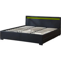 BETT nico Schwarz - Schwarz, Textil (200/180cm) - Habitat Garten