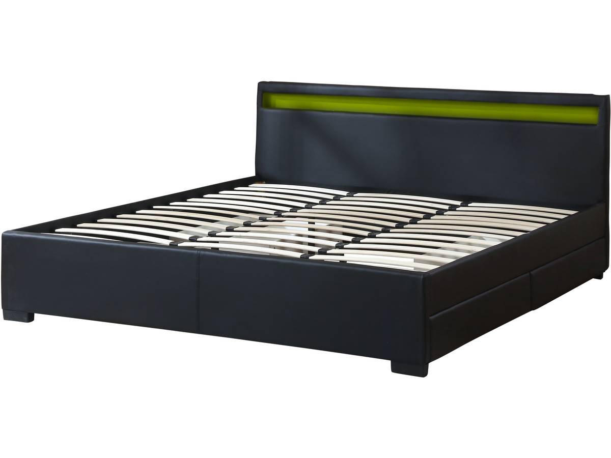 BETT nico Schwarz - Schwarz, Textil (200/180cm) - Habitat Garten