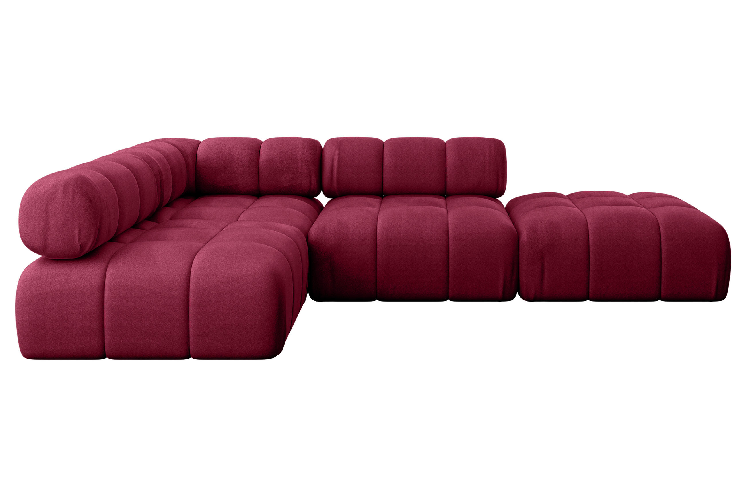 ECKSOFA modulares Sofa Favio-L1 - 285x190x70 cm Bordeauxrot Velours - Bordeaux, Holzwerkstoff/Textil (285/190cm) - ALTDECOR