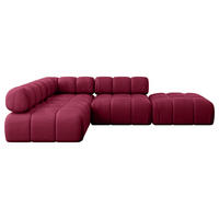 ECKSOFA modulares Sofa Favio-L1 - 285x190x70 cm Bordeauxrot Velours - Bordeaux, Holzwerkstoff/Textil (285/190cm) - ALTDECOR