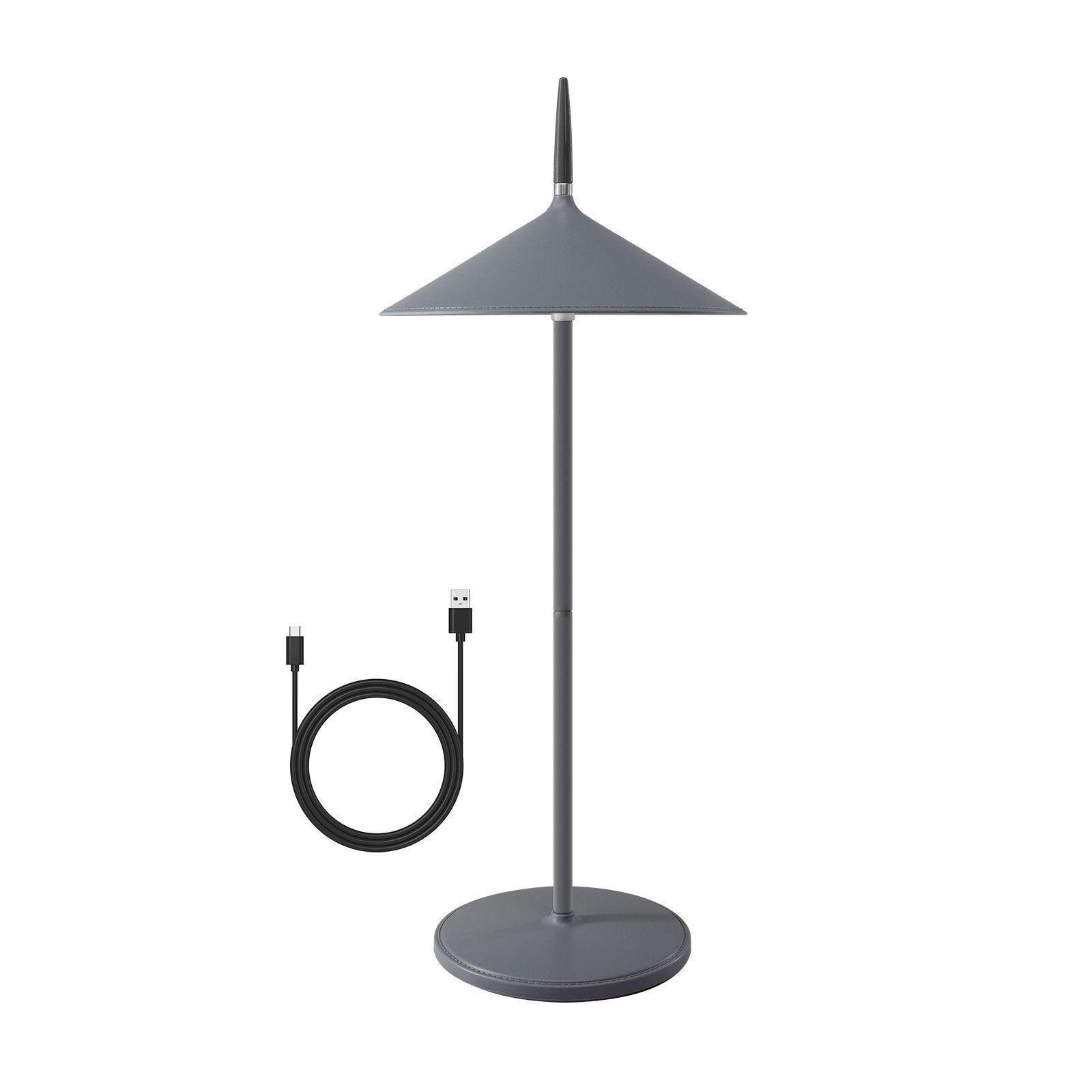 LED-TISCHLEUCHTE Abraham 15.4/15.4/37.6cm(2er-set) - Grau, Kunststoff (15.4/15.4/37.6cm) - Nettlife