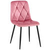 ESSZIMMERSTUHL Samt Rosa - Schwarz/Rosa, Textil/Metall (45/85/55cm) - CLP
