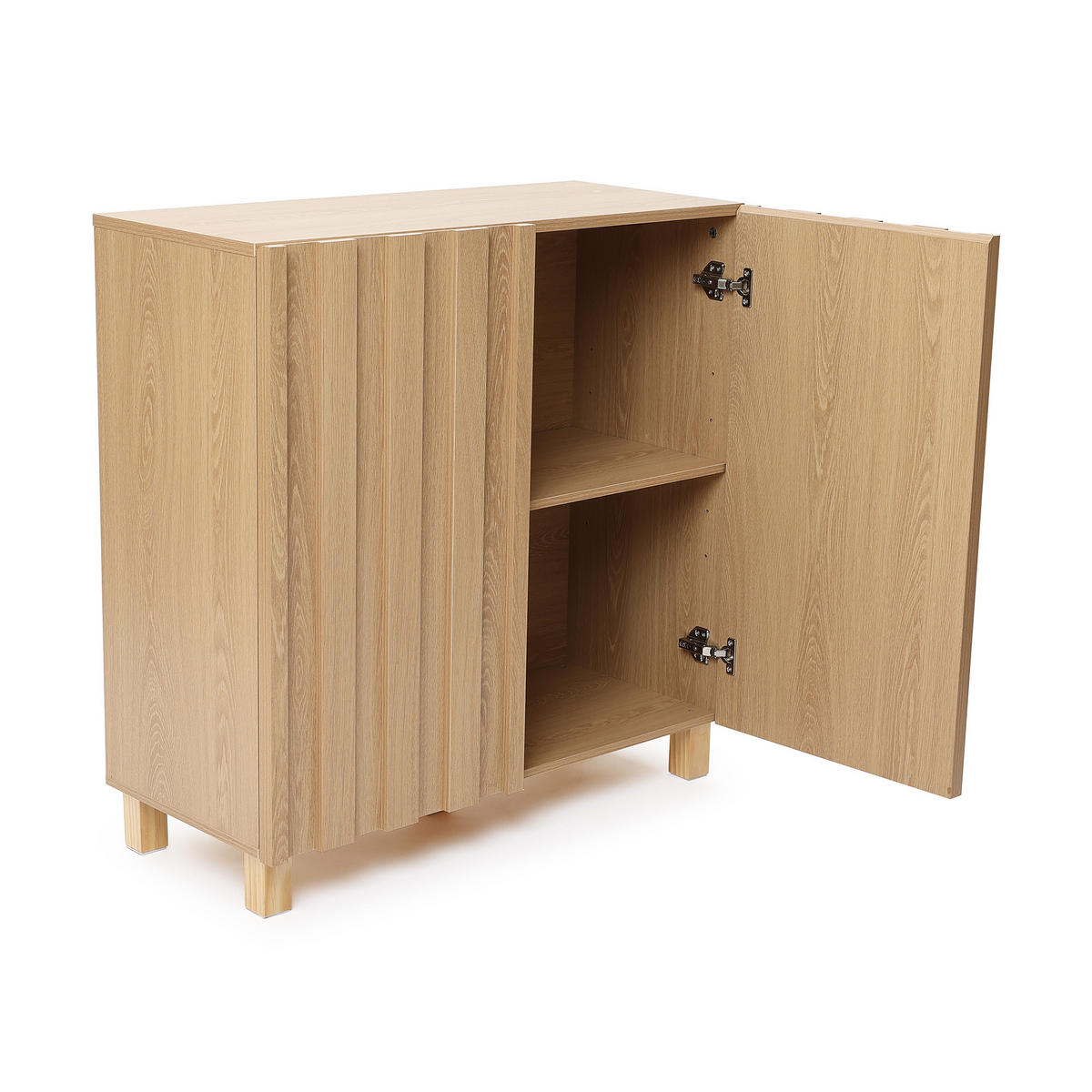 SIDEBOARD | B80 x T35 x H80 cm - Eichefarben, Holz/Holzwerkstoff (80/80/35cm) - Hometopia