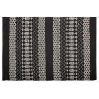 COVOR împletit Sokun 200/140 cm - negru, blană (140/200cm) - Beliani