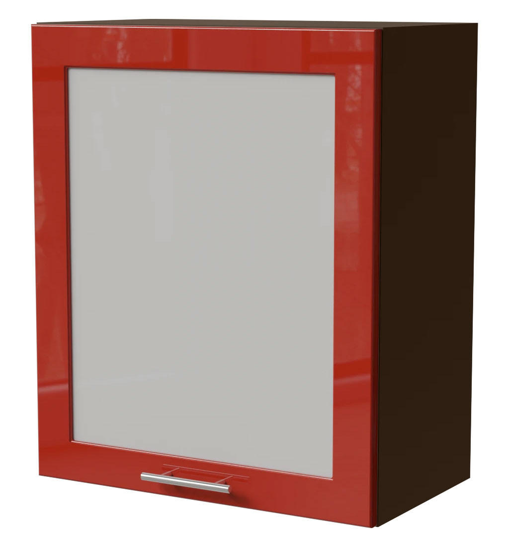 Feldmann-Wohnen Küchenhängeschrank Rot, Dunkelgrau 60x72x32.5 cm