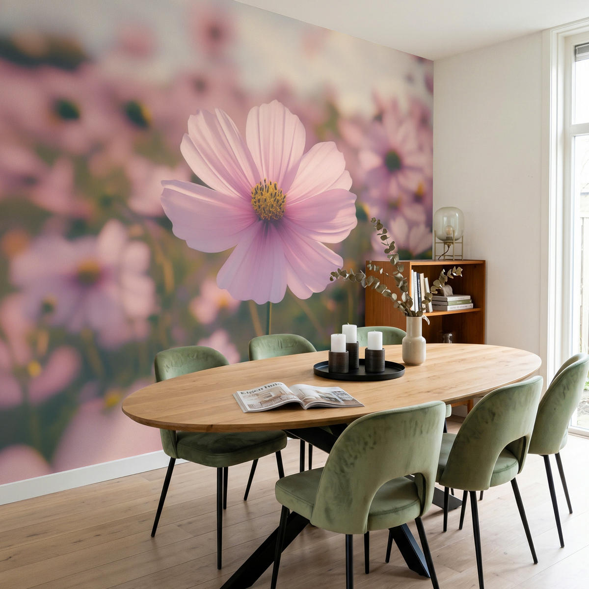 TAPETE - Blumen - Lila - Unscharf - 280x240 cm - Rosa, Papier (280/240cm) - OnlyWow