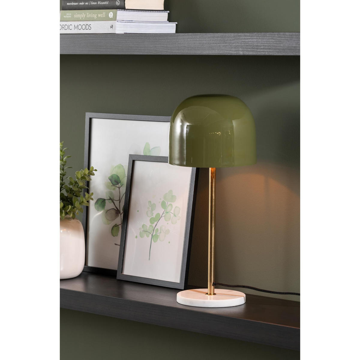 TISCHLAMPE Manta Grün 20/20/50 cm - Grün, Metall (20/20/50cm) - Leitmotiv