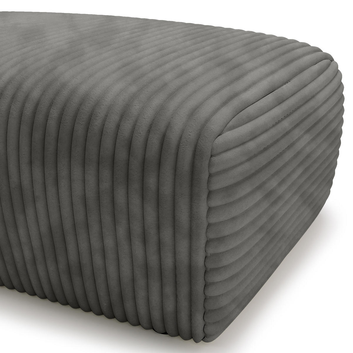 POLSTERHOCKER - Cord - Schwarz/Grau, Kunststoff/Textil (110/40/72cm) - home24