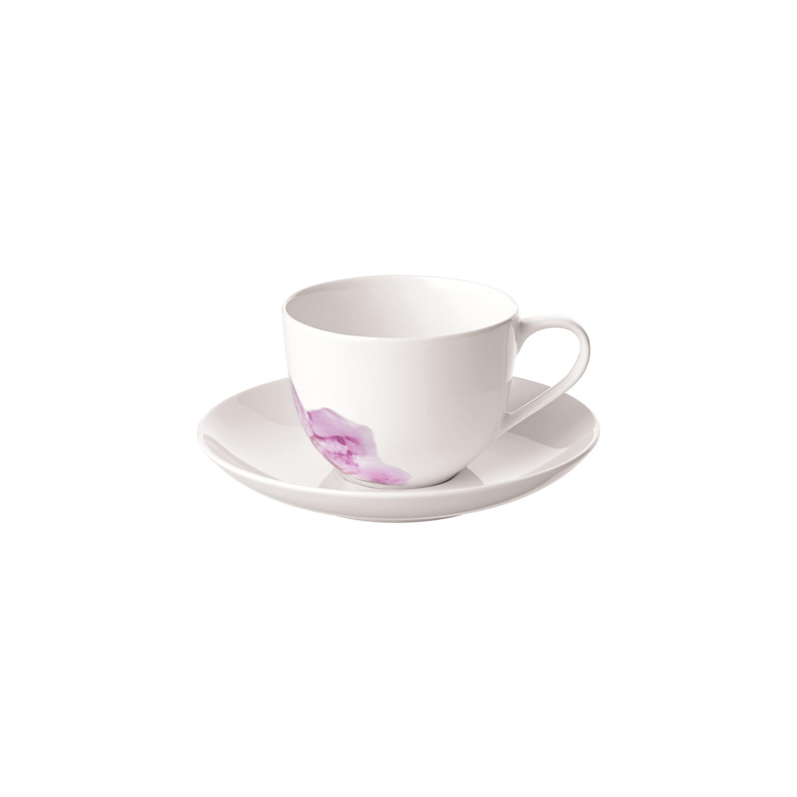 KAFFEETASSE MIT UNTERTASSE Rose Garden weiß 160 ml - Weiß, Keramik (14.8/8.8/14.8cm) - Villeroy & Boch