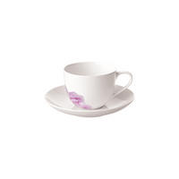 KAFFEETASSE MIT UNTERTASSE Rose Garden weiß 160 ml - Weiß, Keramik (14.8/8.8/14.8cm) - Villeroy & Boch