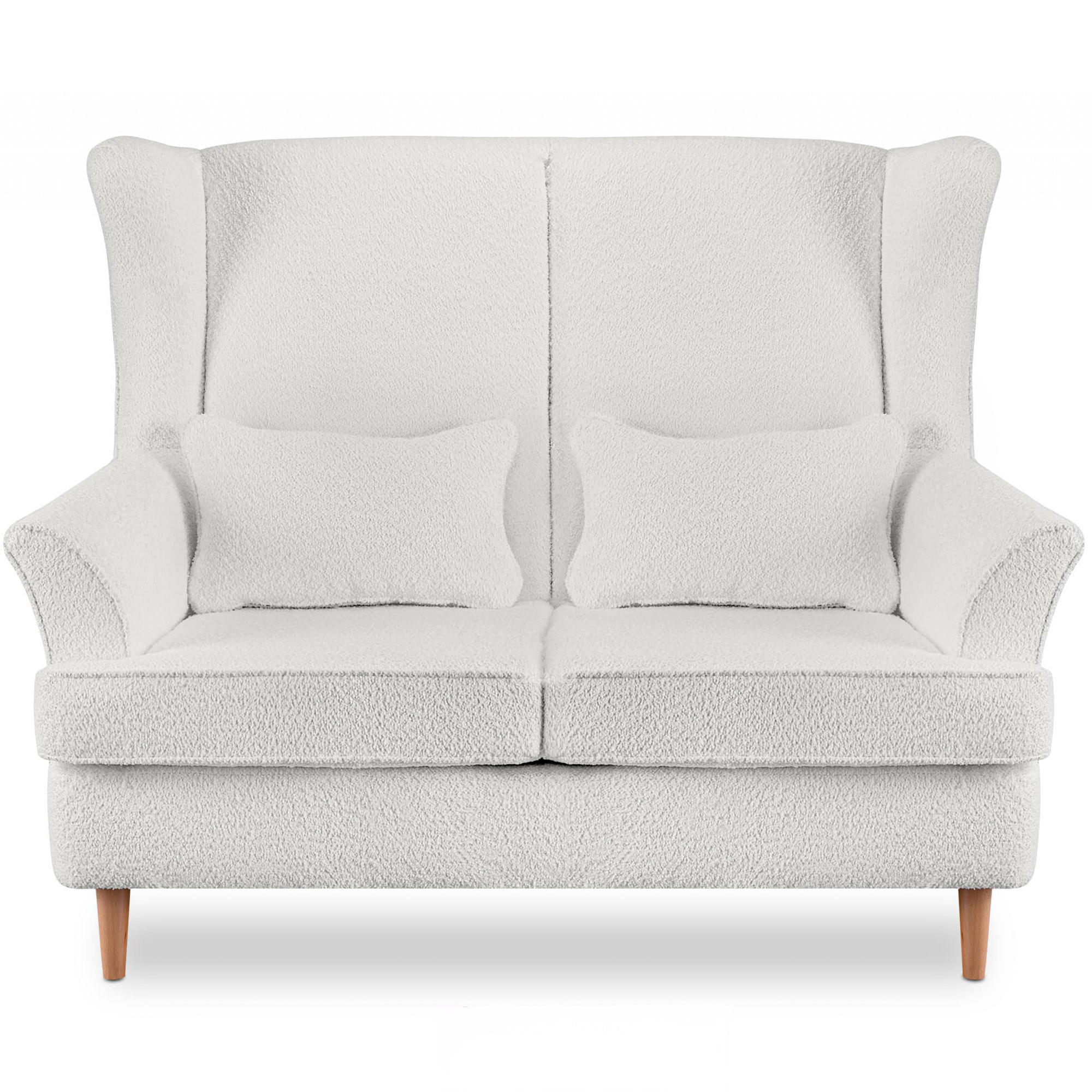DOPPELSESSEL STRALIS Klassische Stil, weiß - Weiß, Textil (136/106/96cm) - KONSIMO®