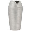 DEKOVASE Steinzeug silber Apamea - Silberfarben, Stein (33cm) - Beliani