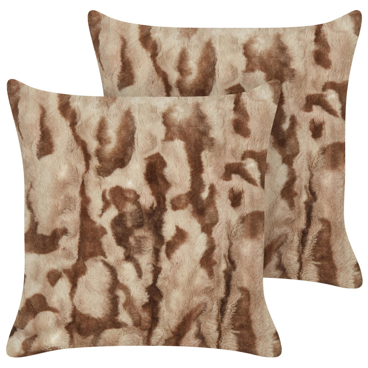 DEKOKISSEN 2er-Set Braun 45/45 cm Bakira - Braun, Kunststoff (45/45cm) - Beliani