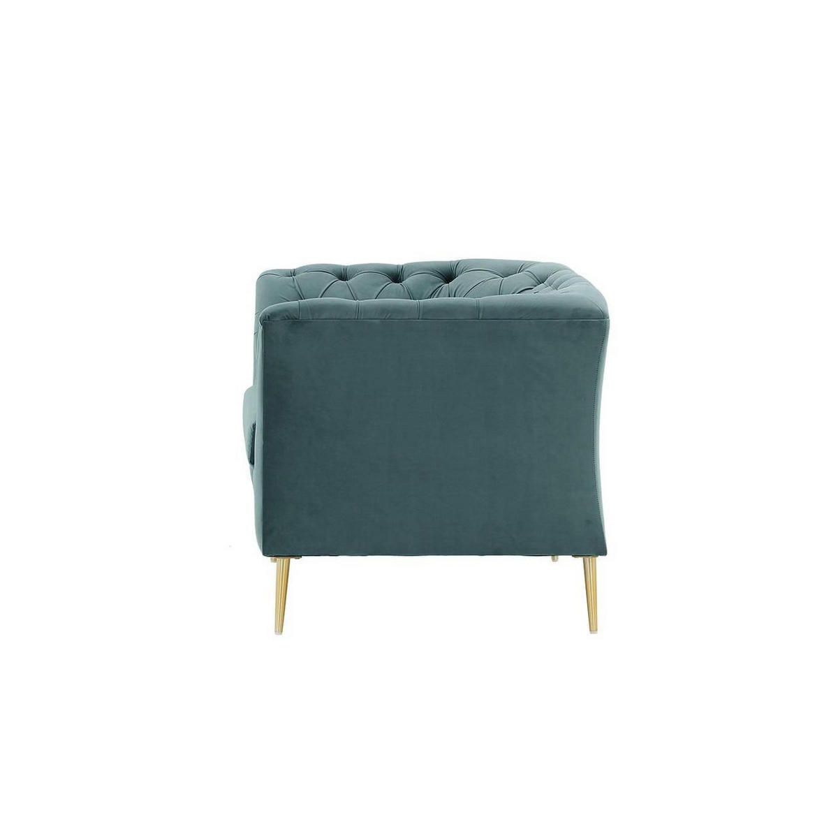 SESSEL Chesterfield Modern-Velluto 12 - Blau, Holz/Textil (106/74/80cm)