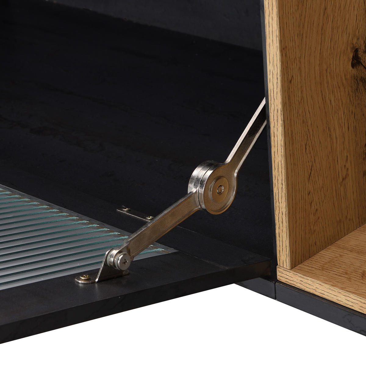 TV-MÖBEL Schwarz und Grau 200/40/55,5 cm - Schwarz, Holz (40/55.5/200cm) - Urban Meuble