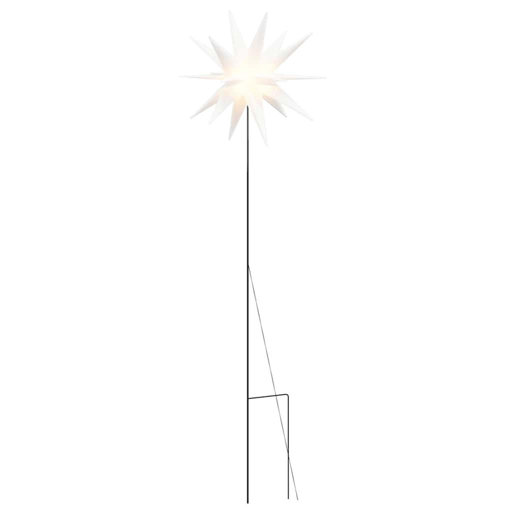 WEIHNACHTSSTERN LED Mit Erdspiess Faltbar Weiss 57 Cm - Weiß, Kunststoff (58/138/58cm) - vidaXL