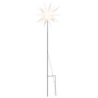 WEIHNACHTSSTERN LED Mit Erdspiess Faltbar Weiss 57 Cm - Weiß, Kunststoff (58/138/58cm) - vidaXL