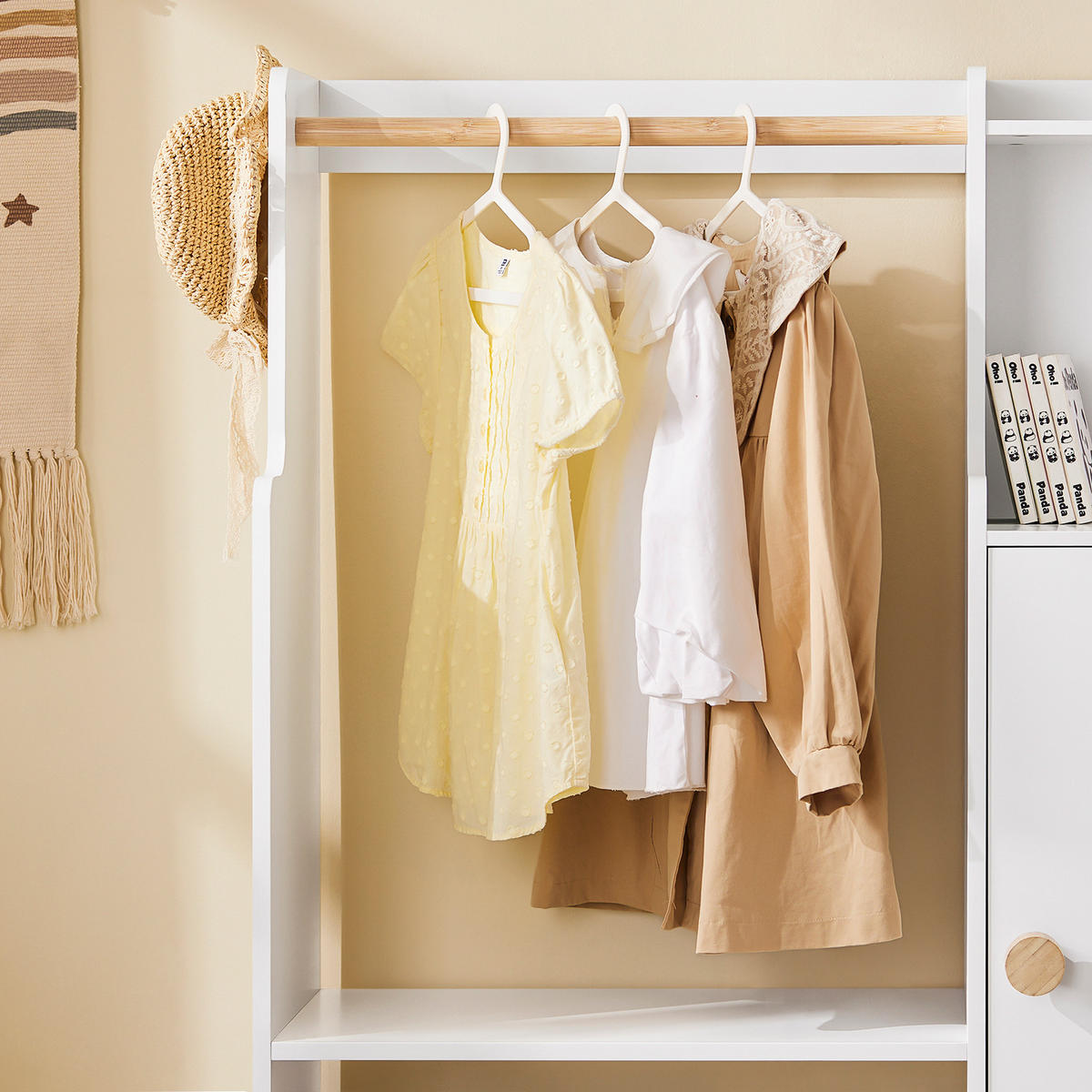 KINDERGARDEROBE Weiß - Weiß, Holzwerkstoff (94/110/35cm) - SoBuy