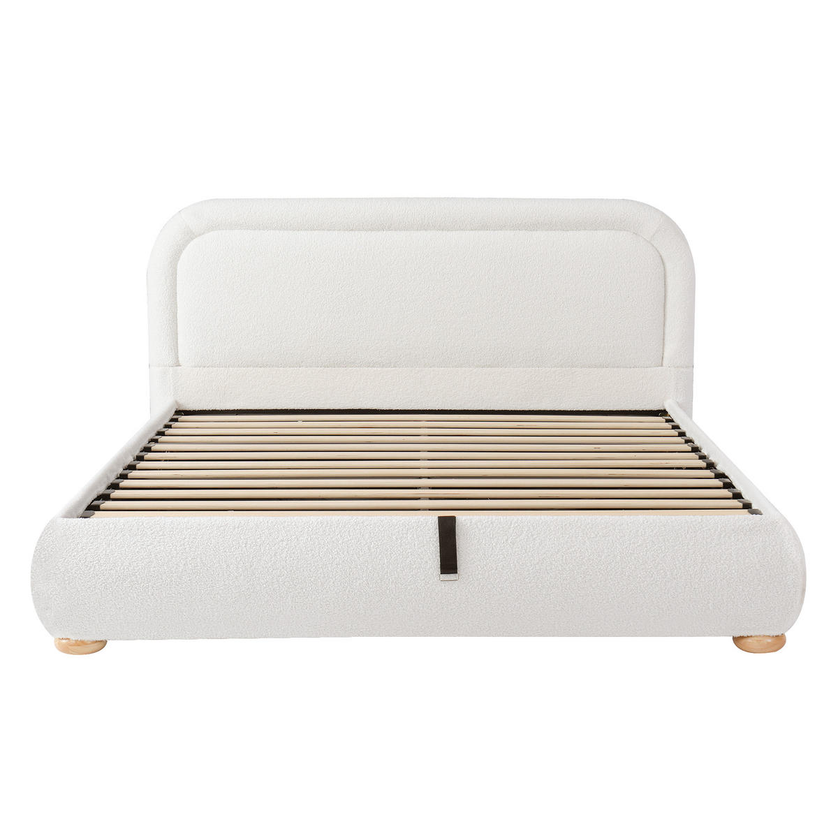 POLSTERBETT aus Schleife 160x200 cm in Weiß mit Hydraulik-Stauraum - Weiß, Textil (160/200cm) - Modfu