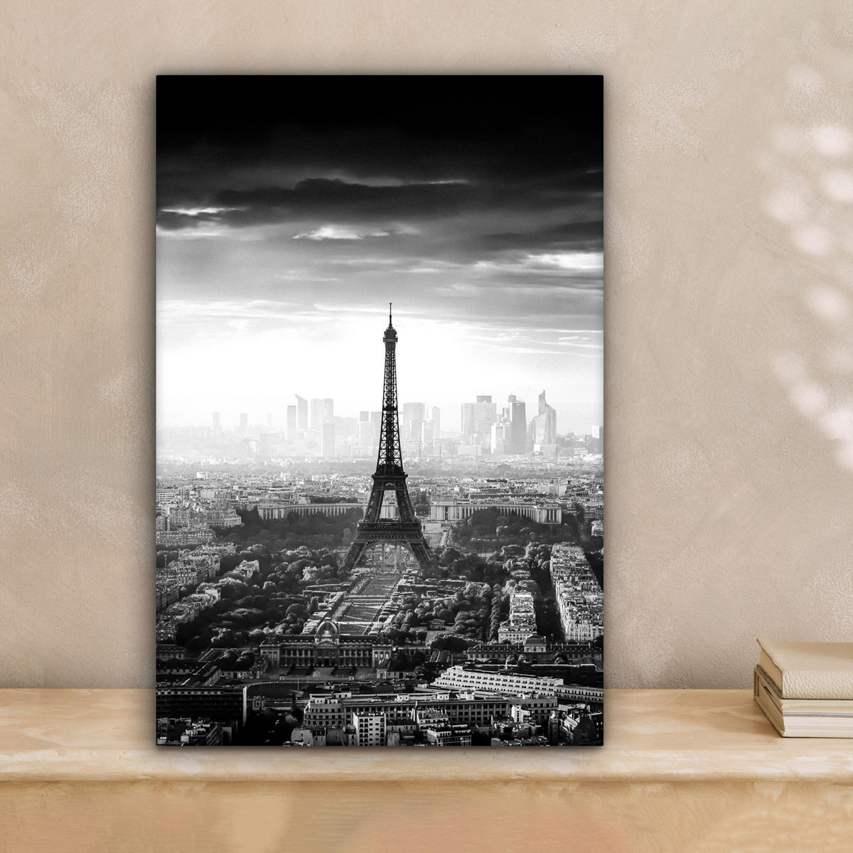 LEINWANDBILD Paris - Skyline - Eiffelturm - Stadt - Wolken 20x30 cm - Dunkelgrau, Textil (20/30cm) - MuchoWow