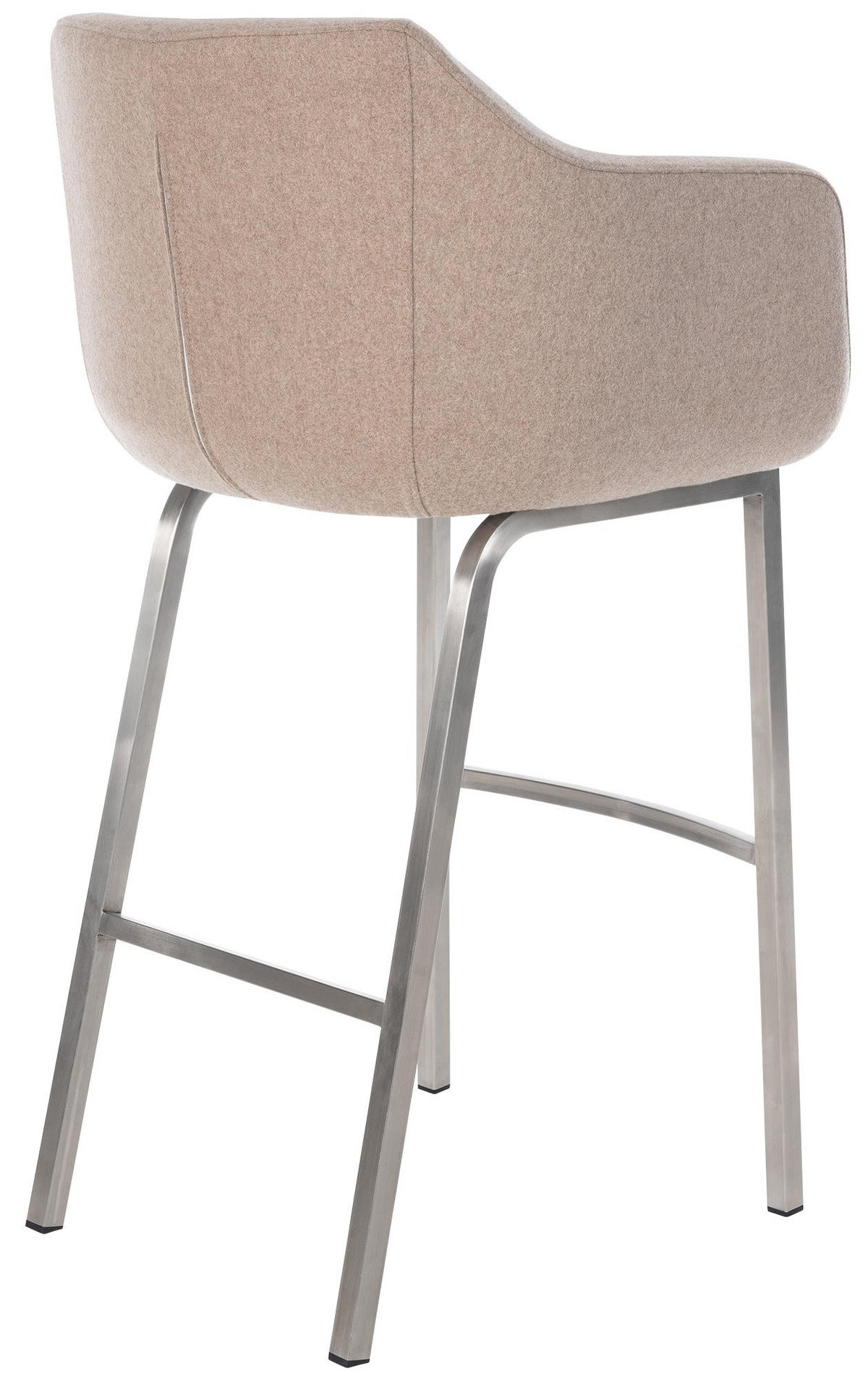 BARHOCKER Filz taupe - Taupe/Edelstahlfarben, Textil/Metall (58/108/56cm) - CLP