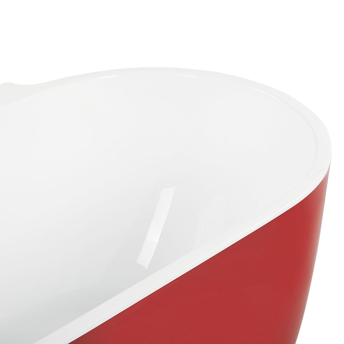 BADEWANNE FREISTEHEND 80x170x83 cm rot Rotso - Rot, Kunststoff (80/83/170cm) - Beliani