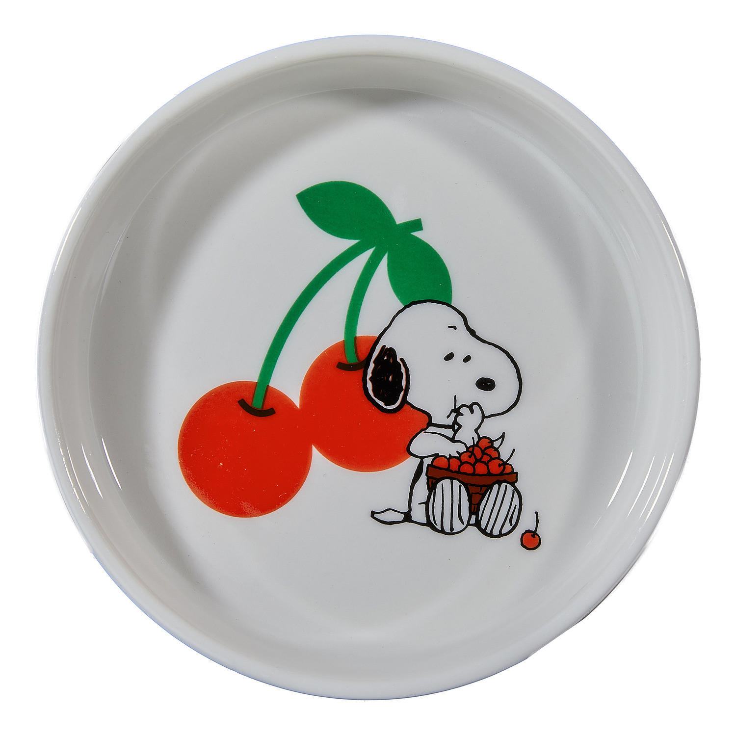 DEKOTELLER Peanuts Snoopy mit Kirschen - Weiß, Keramik (2cm) - Butlers