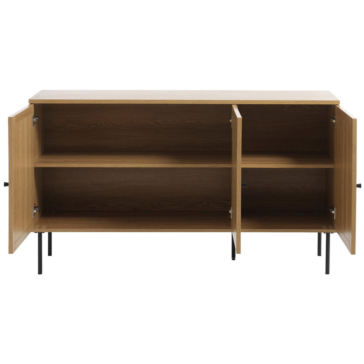 SIDEBOARD Mogest 140 cm - Beige/Schwarz, Holzwerkstoff/Kunststoff (140/80/40cm) - Selsey