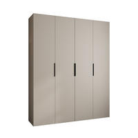 DREHTÜRENSCHRANK 245,5/200/40 4-türig - Kaschmir/Schwarz, Holz/Metall (200/245.5/40cm) - Abiks Möbel