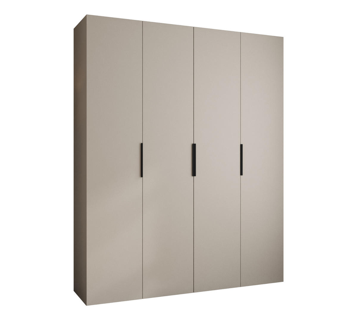 DREHTÜRENSCHRANK 245,5/200/40 4-türig - Kaschmir/Schwarz, Holz/Metall (200/245.5/40cm) - Abiks Möbel