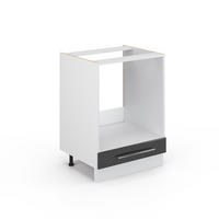 HERDUMBAUSCHRANK Fame-Line Anthrazit Hochglanz 60 cm ohne AP - Anthrazit/Weiß, Holzwerkstoff (60/82/51.6cm) - Vicco