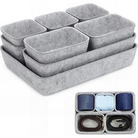 SCHUBLADEN Organizer Filz 8-teiliges Set Hellgrau - Grau, Textil (20/5/28.5cm)