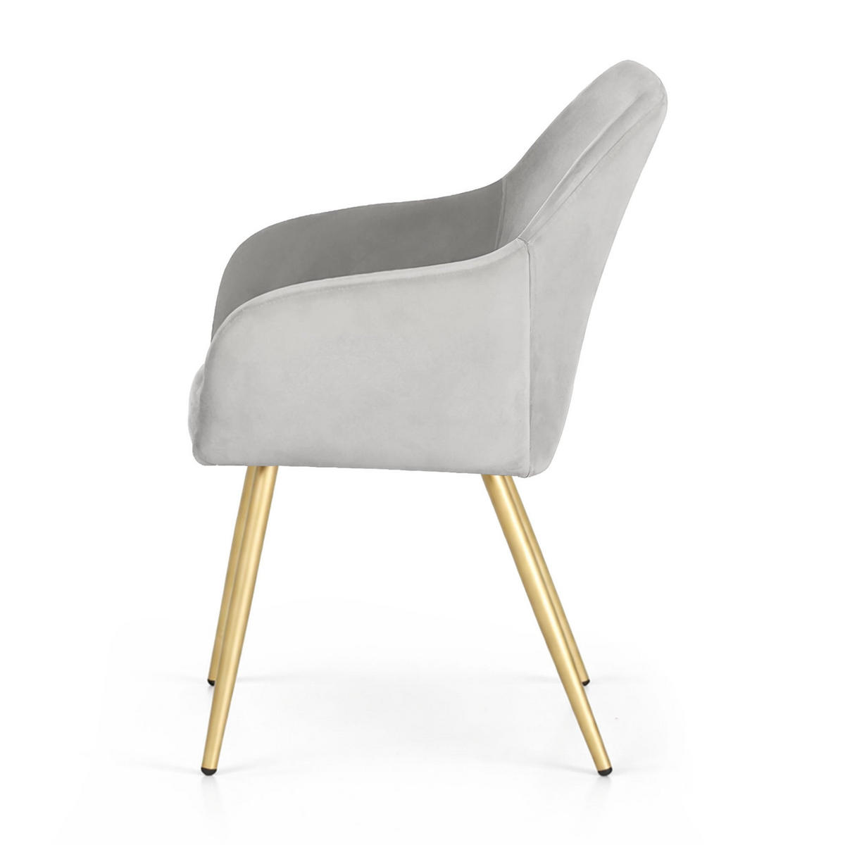 POLSTERSTUHL 6er Set, Metallbeine Grau, Gold 54,5/83/58 - Grau, Textil (55/83/58cm) - RAUMHIRSCH FURNITURE