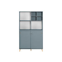 AKTENREGAL Jaguar Set AKTENSCHRANK & REGALKREUZ Breite 100 cm Blau - Blau, Holz (100/168.7/41cm) - PROREGAL