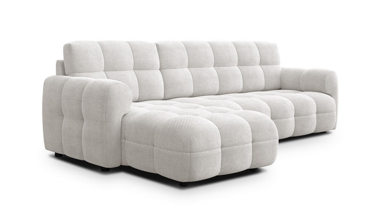 ECKSOFA MELLOW 4-Sitzer, creme - Creme/Schwarz, Holz/Textil (262/156cm) - Courtois Laville